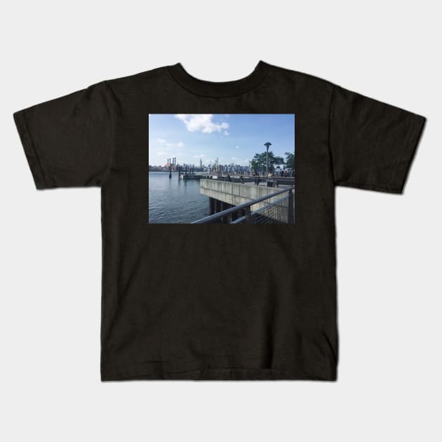 East River View Williamsburg Brooklyn Kids T-Shirt by offdutyplaces